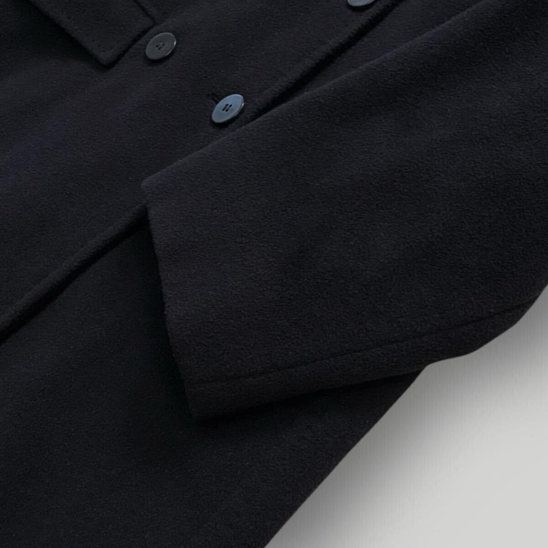 [上質] 白タグ MaxMara マックスマーラ カシミヤ混 黒 コート ダブル