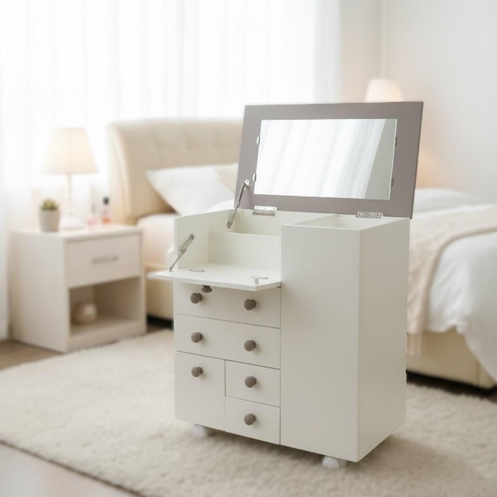 【新品】たっぷり収納 コスメワゴン　お洒落 ドレッサー　アウトレット