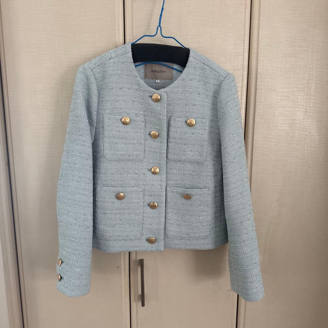 ジャスグリッティー ツイード ジャコット S アルページュストーリー　美品