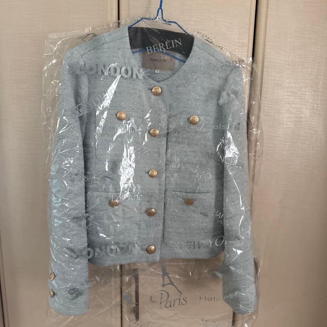 ジャスグリッティー ツイード ジャコット S アルページュストーリー　美品