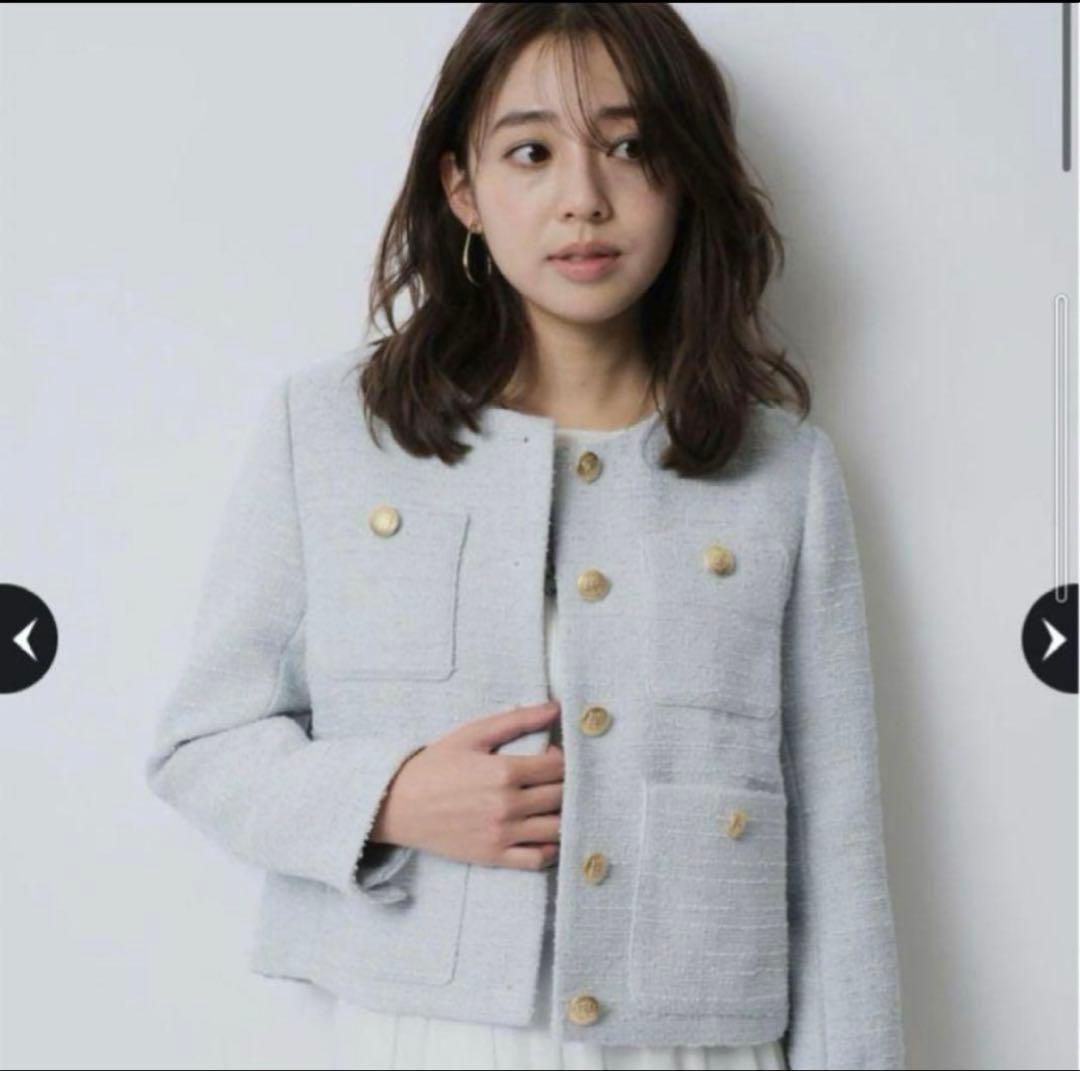 ジャスグリッティー ツイード ジャコット S アルページュストーリー　美品