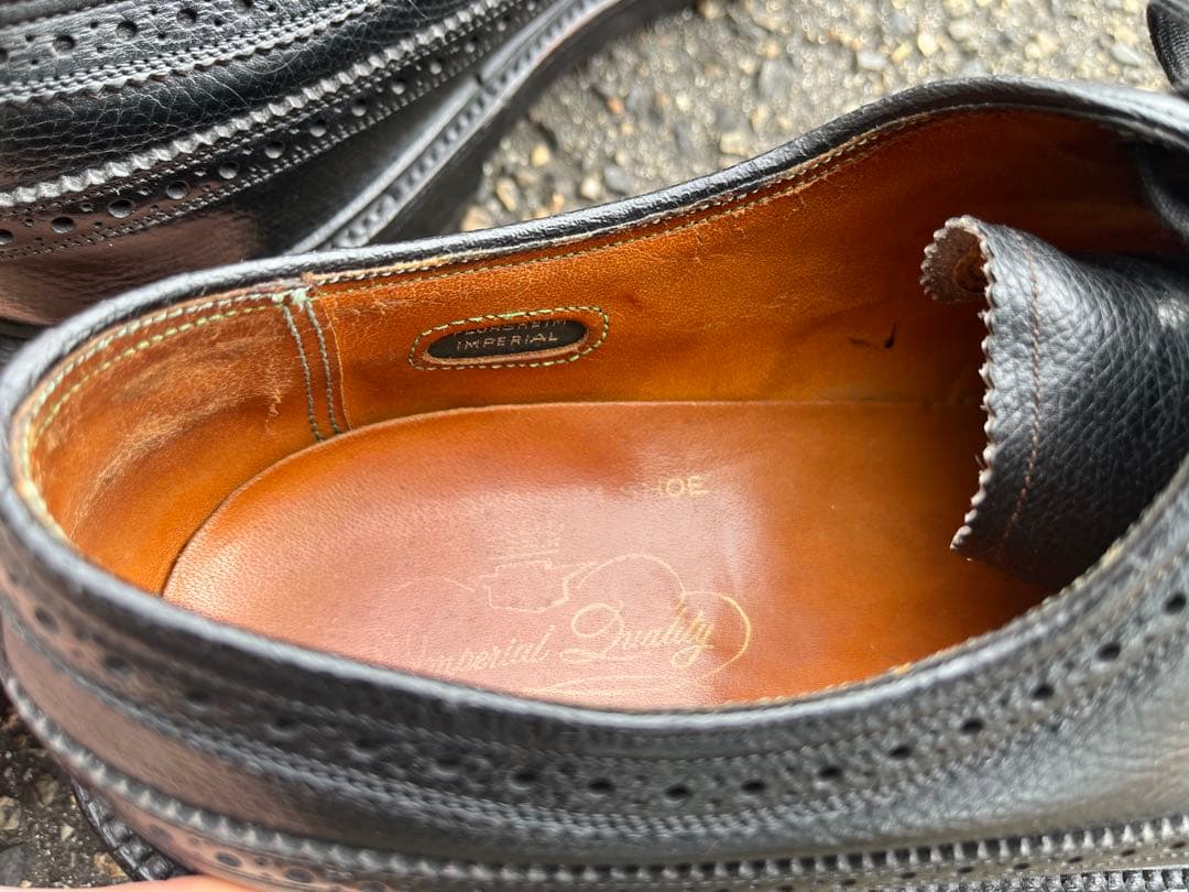 フローシャイム Kenmoor 1965年製 US8 黒 フルブローグ 米国製