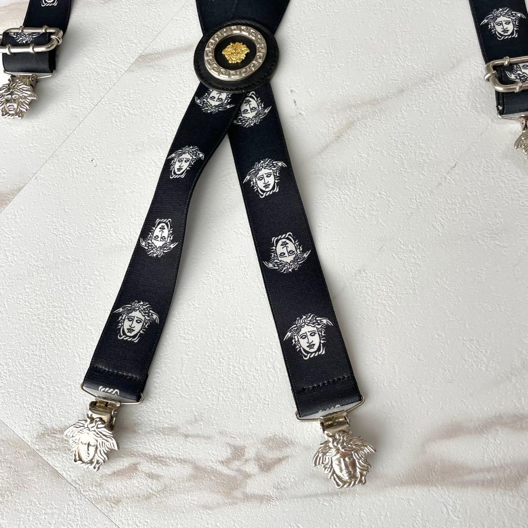 入手困難✨ ヴェルサーチ サスペンダー メデューサ メンズ カジュアル ブラック