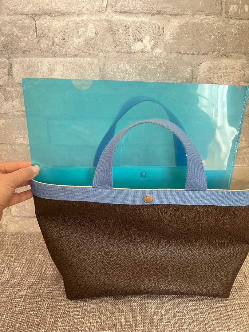 Hervé Chapelier ブラウン ブルートートバッグ