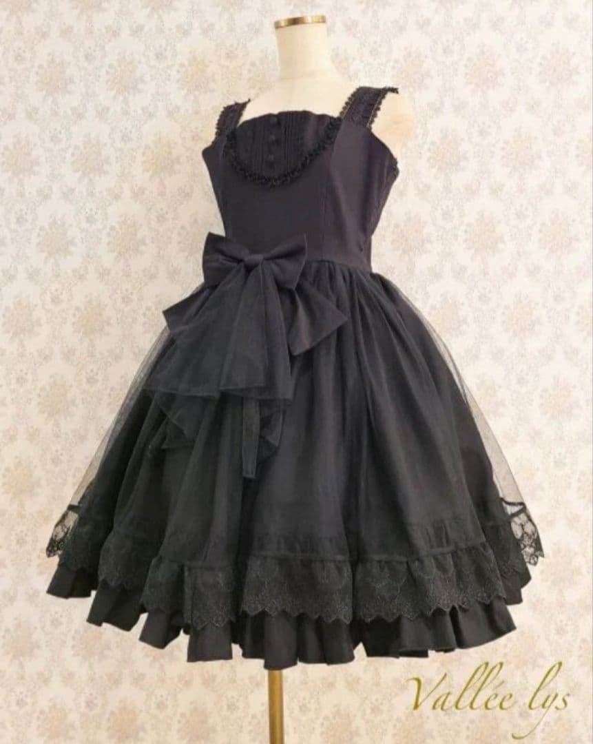 ジャンパースカート 黒 Vallée lys ATELIER PIERROT