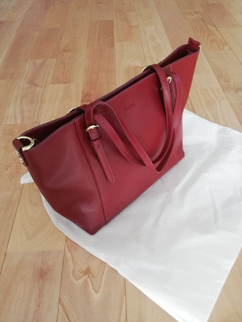 新品！BARCOSバルコス 牛革2wayトートバッグ　本革レザーバッグ　ボルドー