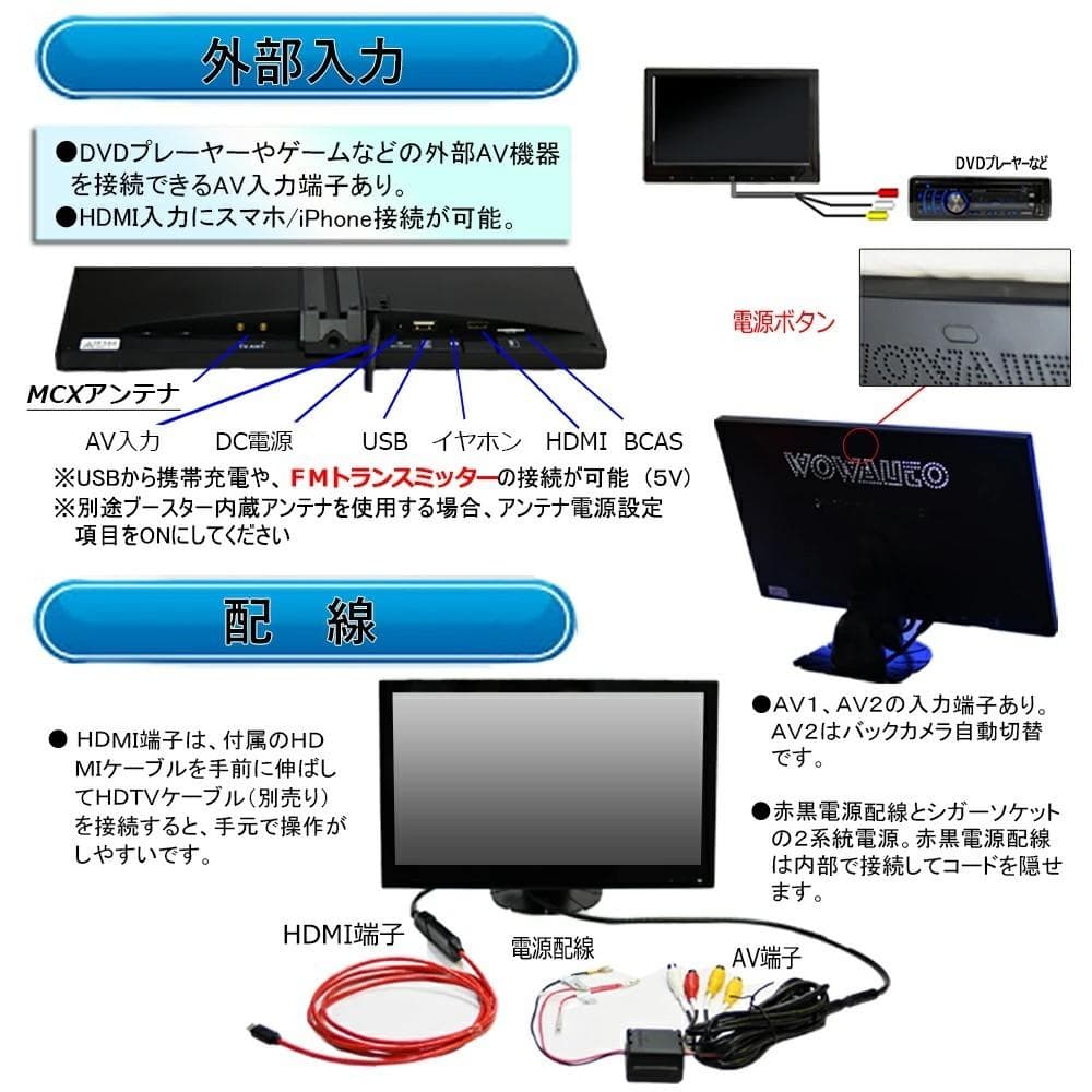 車載 12v 24v１１．６インチフルセグテレビ トラック対応 　TF16X