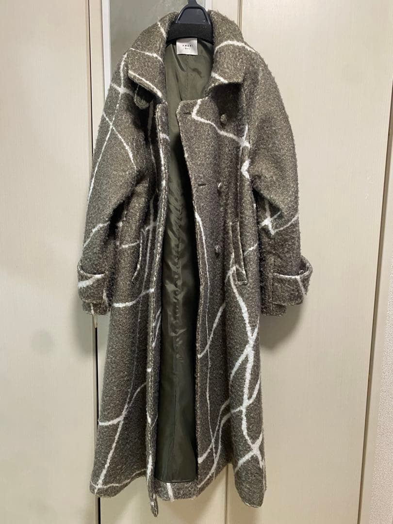 ジャケット・アウター Ameri LITTLE FLARE LINE ART LONG COAT