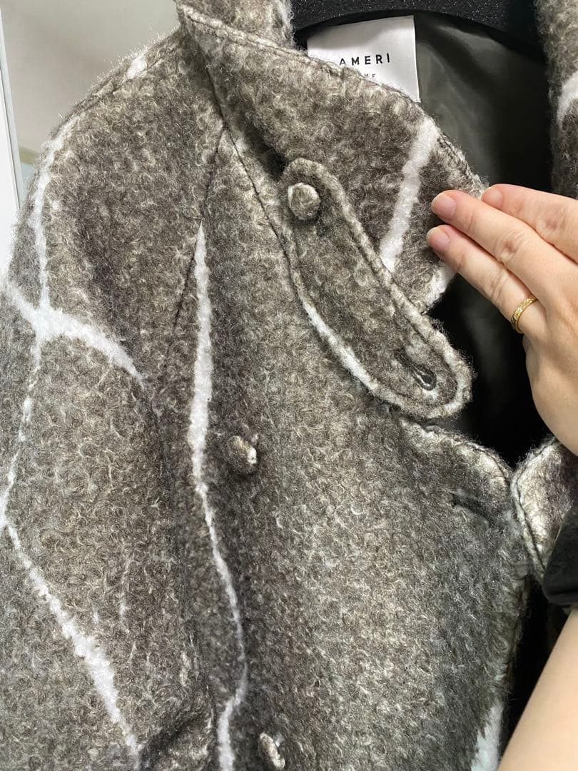 ジャケット・アウター Ameri LITTLE FLARE LINE ART LONG COAT