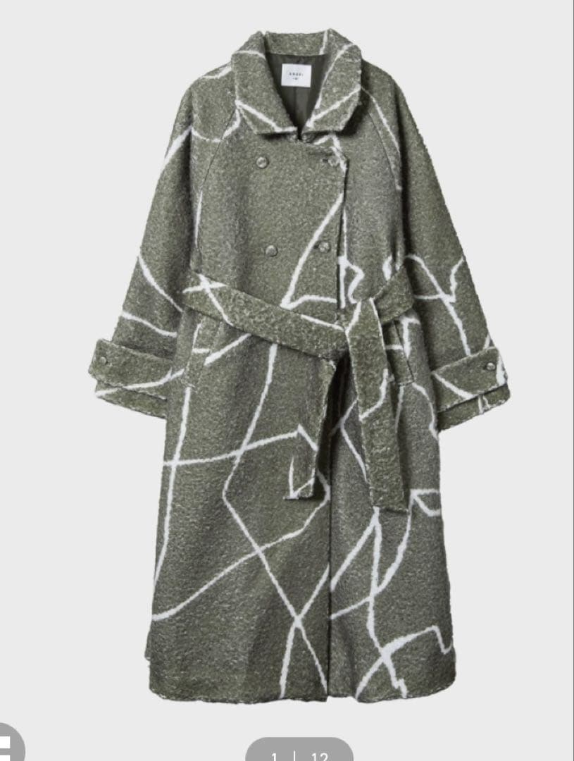 ジャケット・アウター Ameri LITTLE FLARE LINE ART LONG COAT