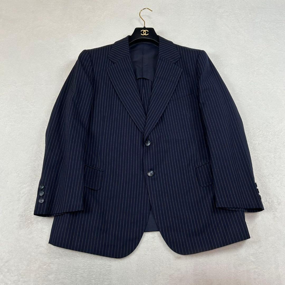 K451 M ジバンシー 3ピース ストライプ柄 スーツ上下 ネイビー メンズ