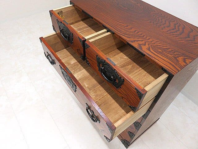美品　伝統工芸　岩谷堂箪笥 整理箪笥 ケヤキ材 欅材　拭き漆仕上げ 和箪笥