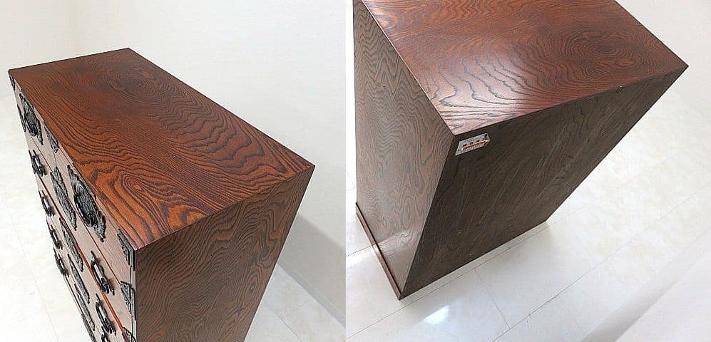 美品　伝統工芸　岩谷堂箪笥 整理箪笥 ケヤキ材 欅材　拭き漆仕上げ 和箪笥