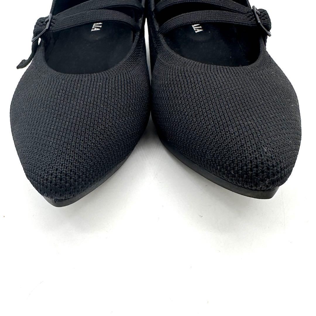 〈美品〉VIVAIA【23cm】ポイントトゥ Vストラップ メリージェーン 黒