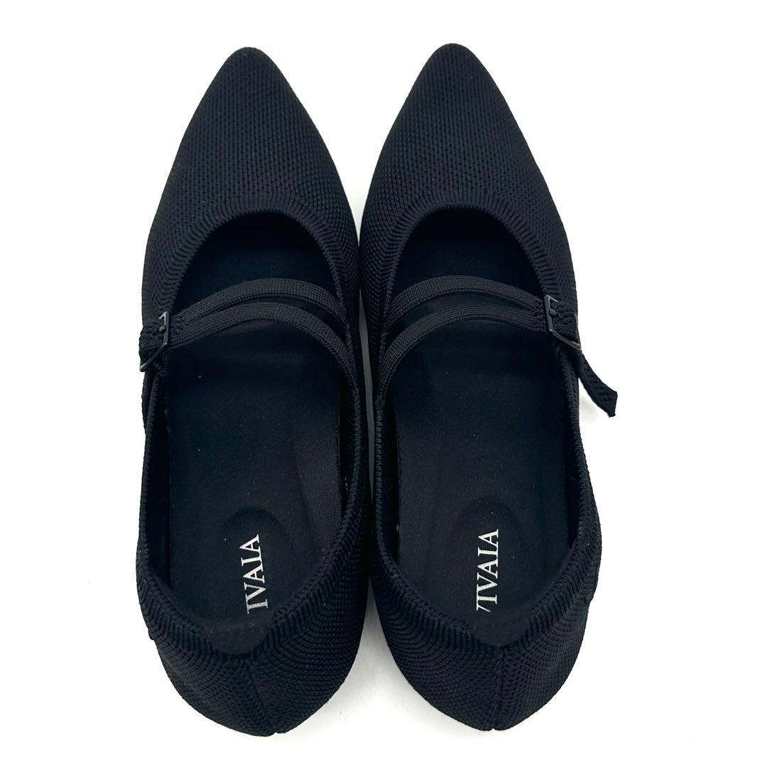 〈美品〉VIVAIA【23cm】ポイントトゥ Vストラップ メリージェーン 黒