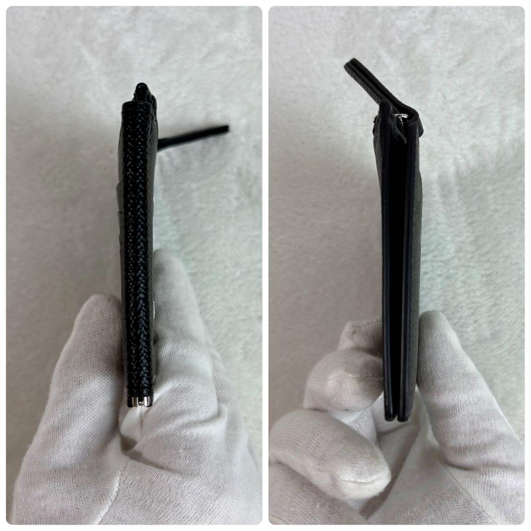 未使用　メゾンマルジェラ　マネークリップ　小銭入れ付き　レザー　黒