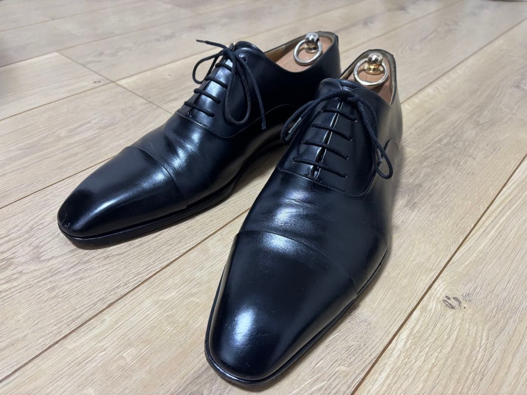 マグナーニ MAGNANNI 内羽根 ストレートチップ ブラック 43