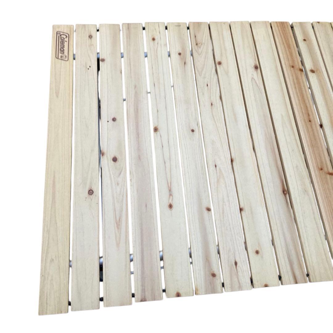 美品　Coleman テーブル ナチュラルウッドロールテーブル120 廃番