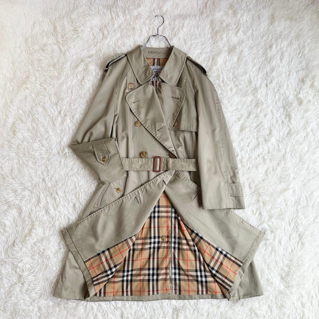 バーバリーズ 白タグ トレンチコート ワッシャー加工 ノバチェック 9AR M