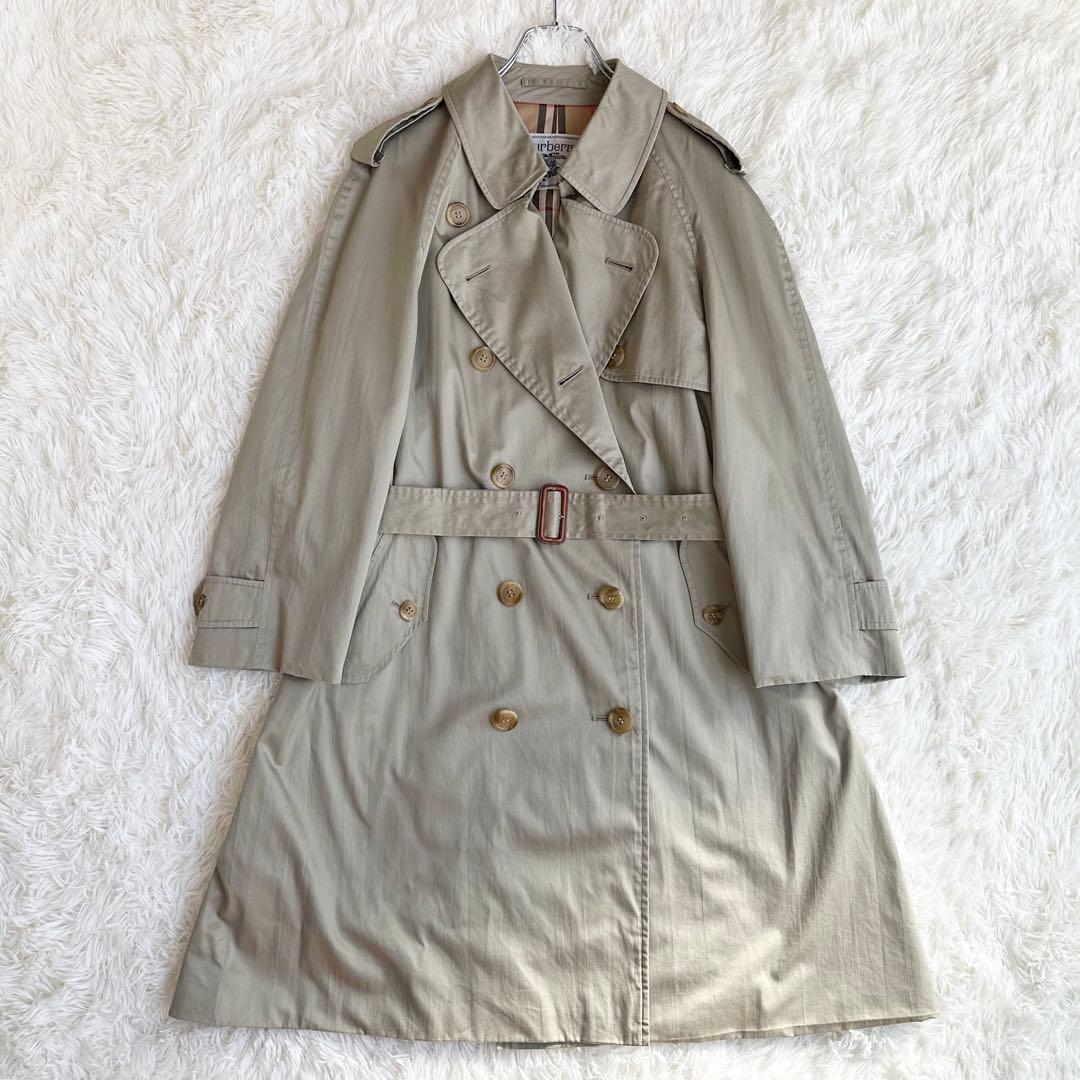 バーバリーズ 白タグ トレンチコート ワッシャー加工 ノバチェック 9AR M