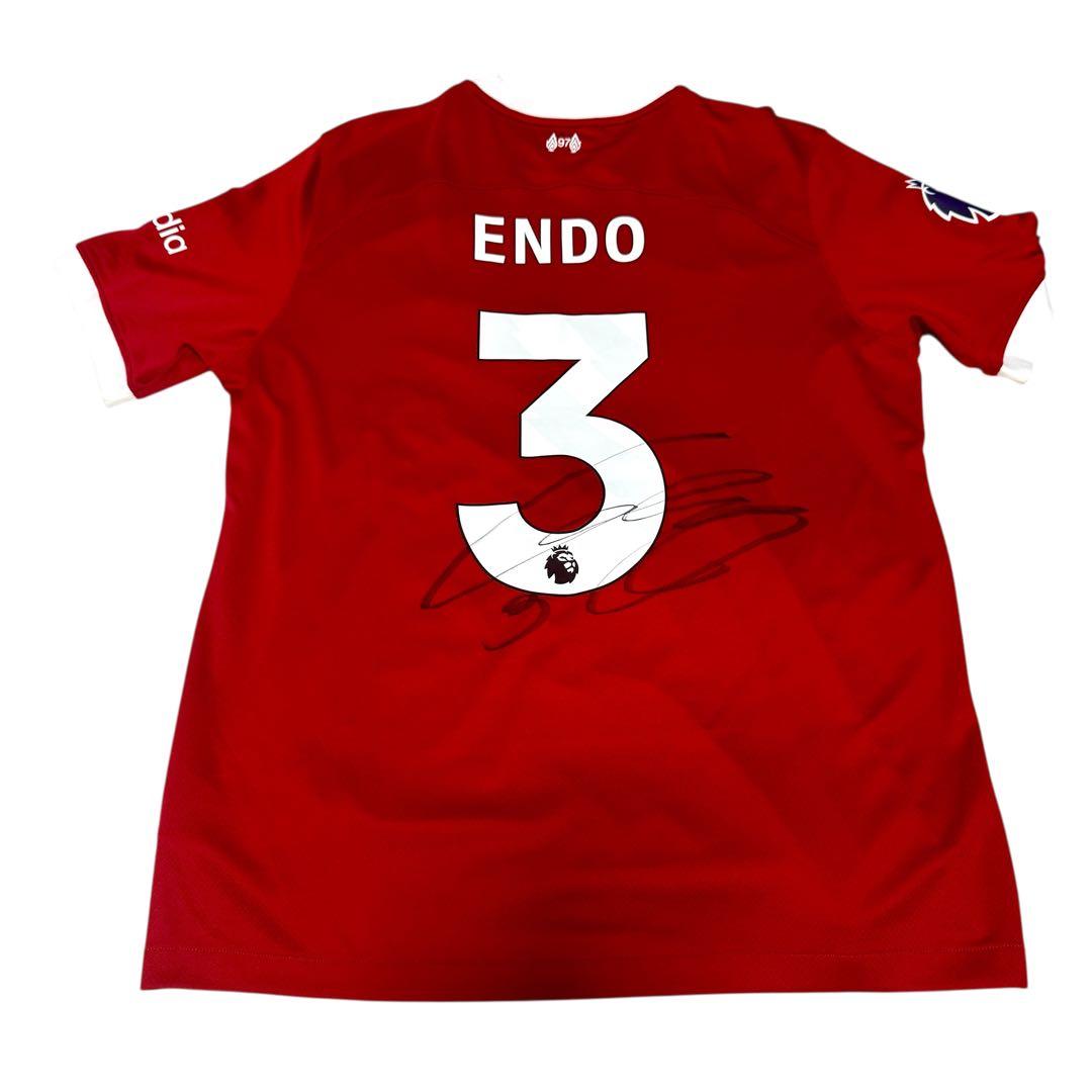 リヴァプール 23/24 サイン入り　ユニフォーム　遠藤航 #3 優勝　L