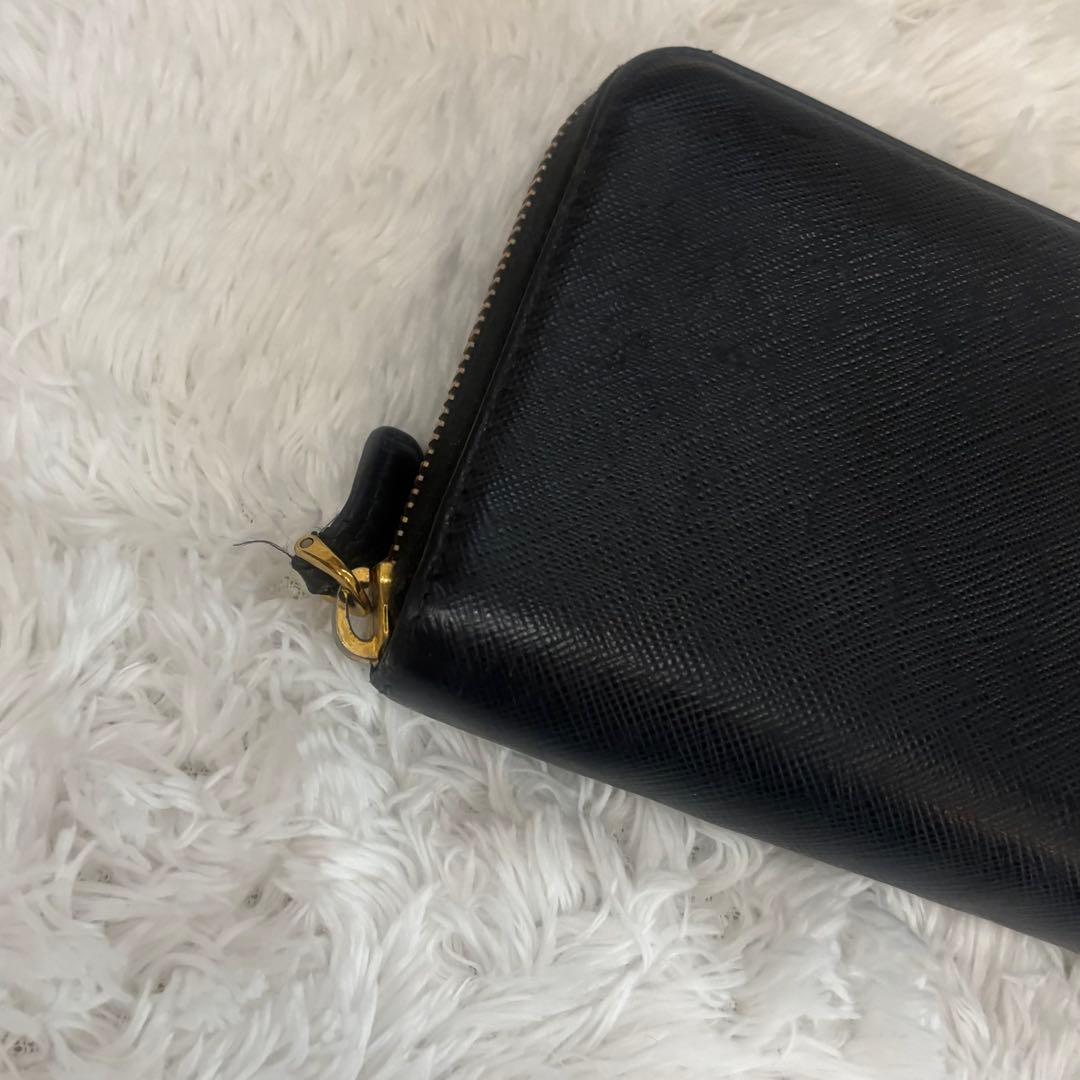 PRADA プラダ サフィアーノレザー ロングウォレット 小銭入れ ブラック