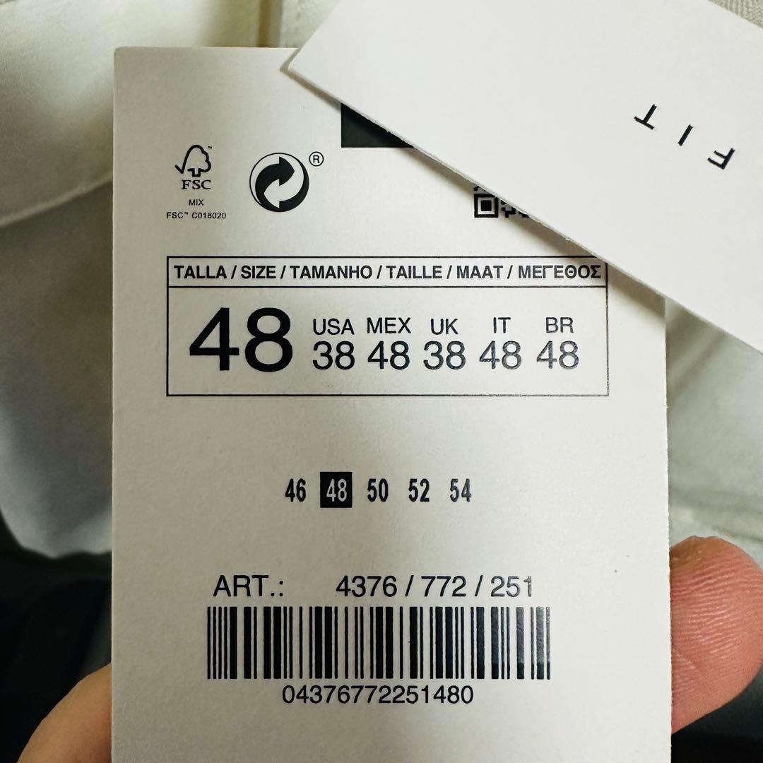 ZARA ホワイト ダブルブレスト テーラードジャケット EUR 48