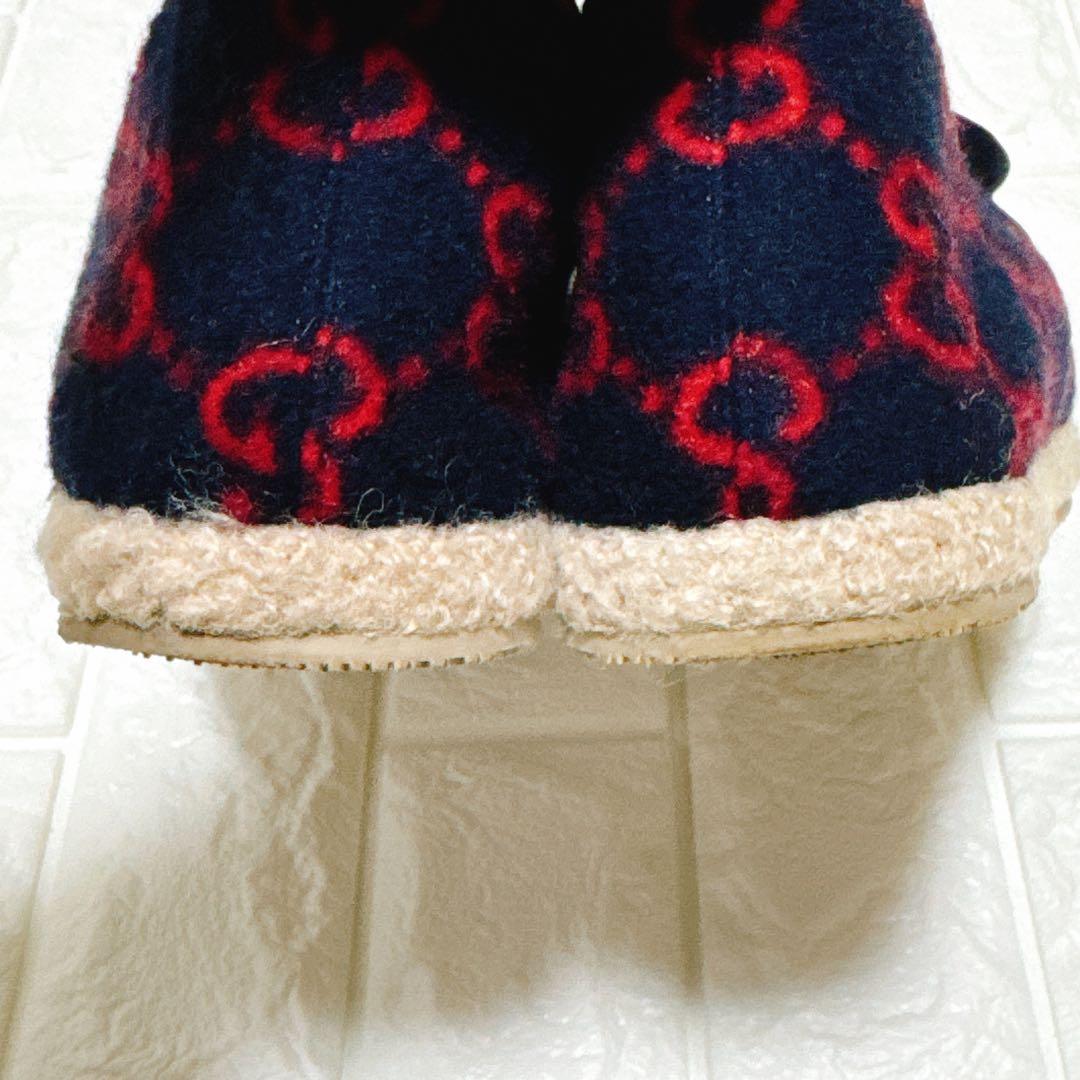 avi　極美品✨GUCCI ムートンシューズ　GG柄×ホースビット　ボア