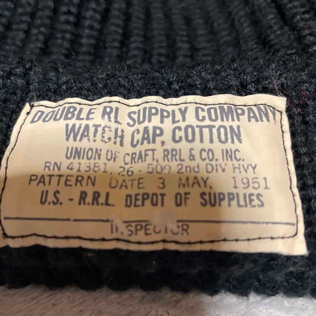 DOUBLE RL ウォッチキャップ ブラック