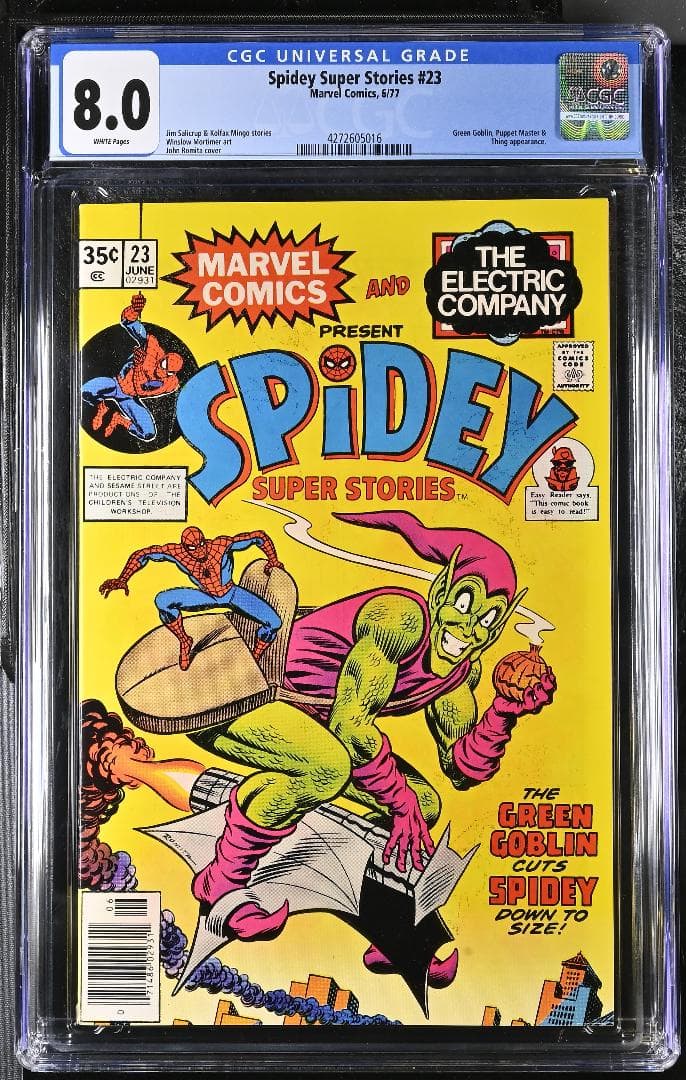 アメコミリーフ　Spidey Super Stories #23 CGC 8.0