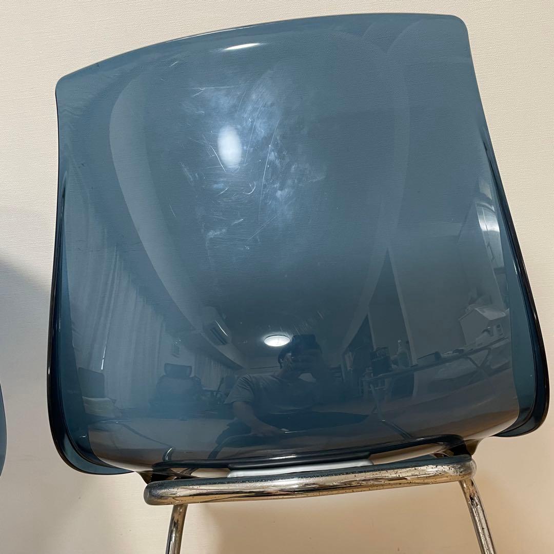 IKEA トービアス TOBIAS ダイニングチェア 2脚セット　クリア　ブルー