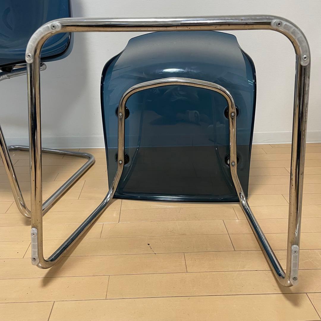 IKEA トービアス TOBIAS ダイニングチェア 2脚セット　クリア　ブルー