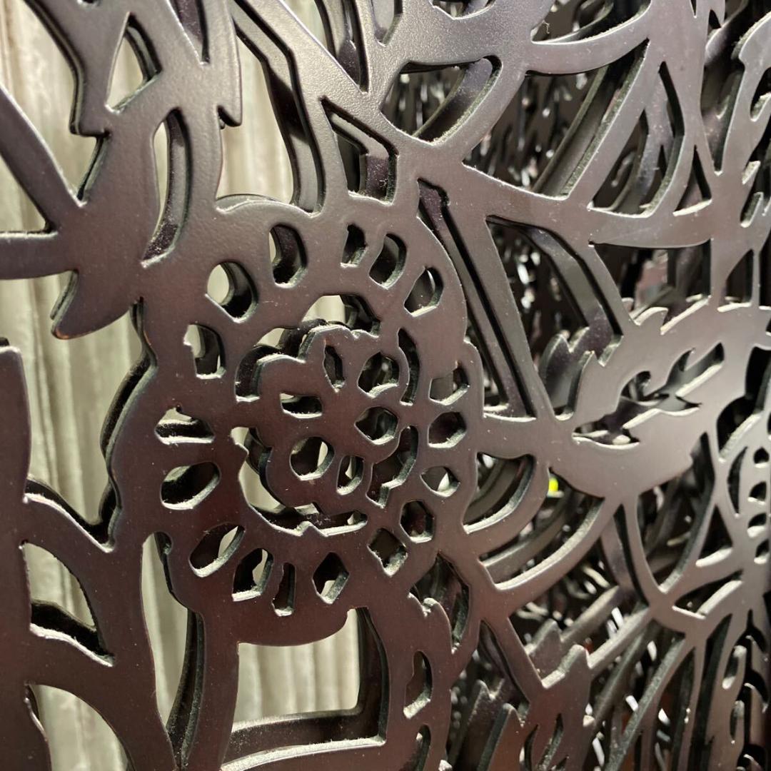 む*え様 パーテーション 衝立 三つ折り屏風 英国家具 マホガニー材