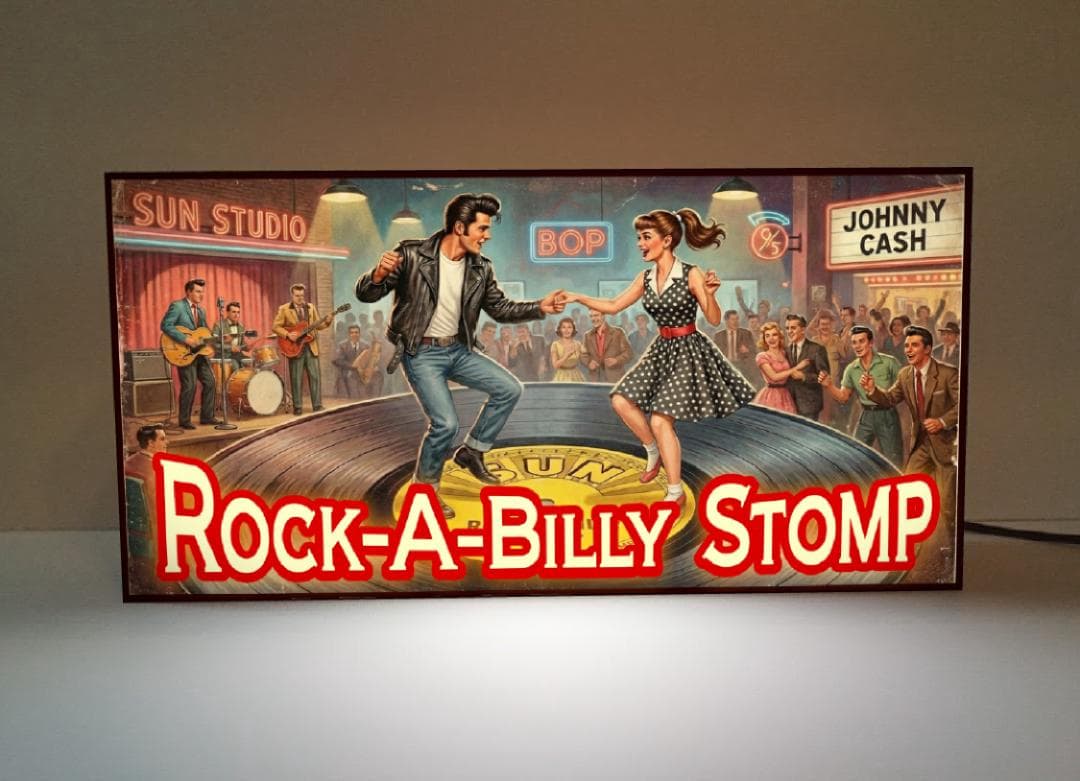 ロカビリー ロックンロール ライブハウス ダンス 看板 置物 雑貨 ライトBOX