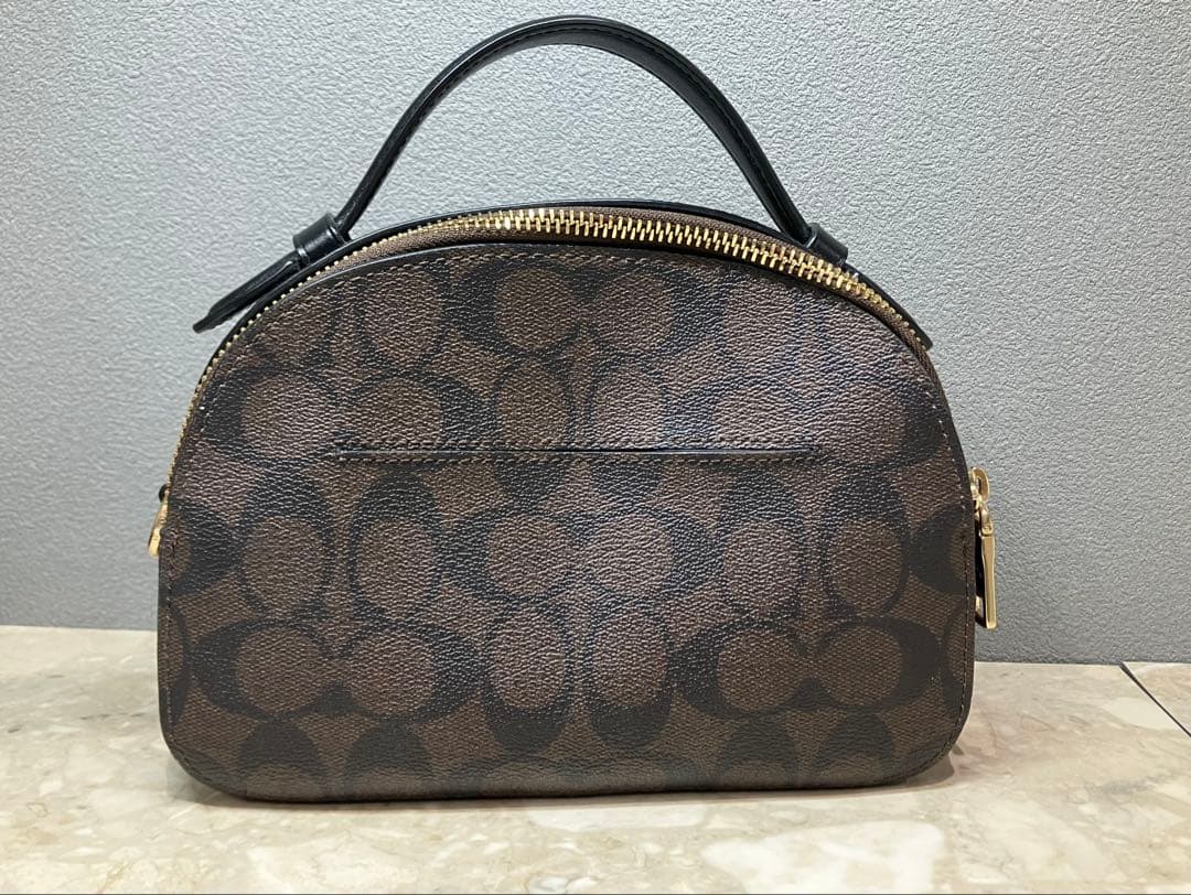 【美品】COACH シグネチャーダブルファスナー 2wayショルダーバッグ