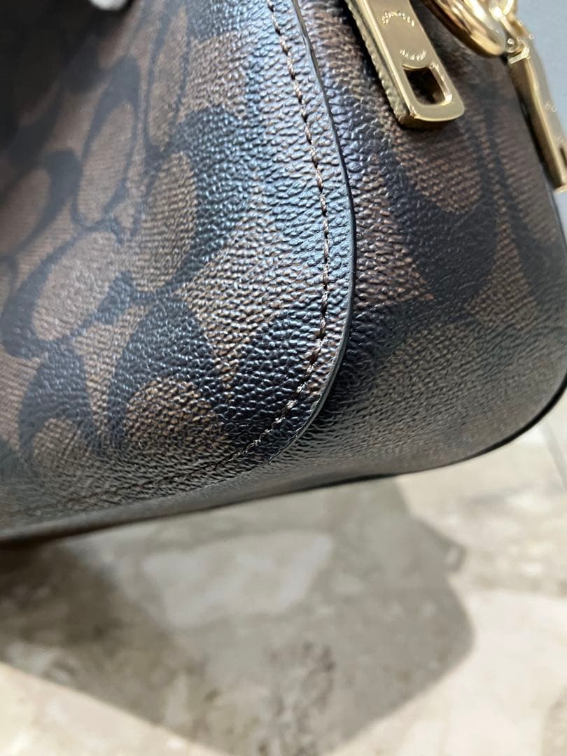 【美品】COACH シグネチャーダブルファスナー 2wayショルダーバッグ