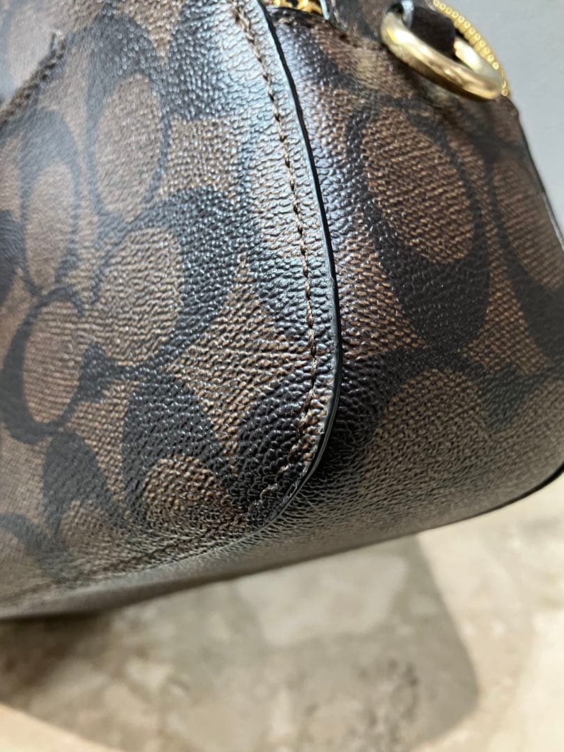 【美品】COACH シグネチャーダブルファスナー 2wayショルダーバッグ