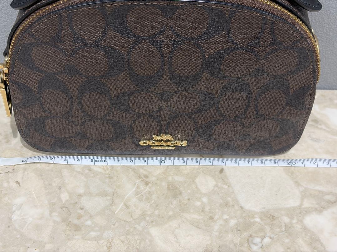 【美品】COACH シグネチャーダブルファスナー 2wayショルダーバッグ