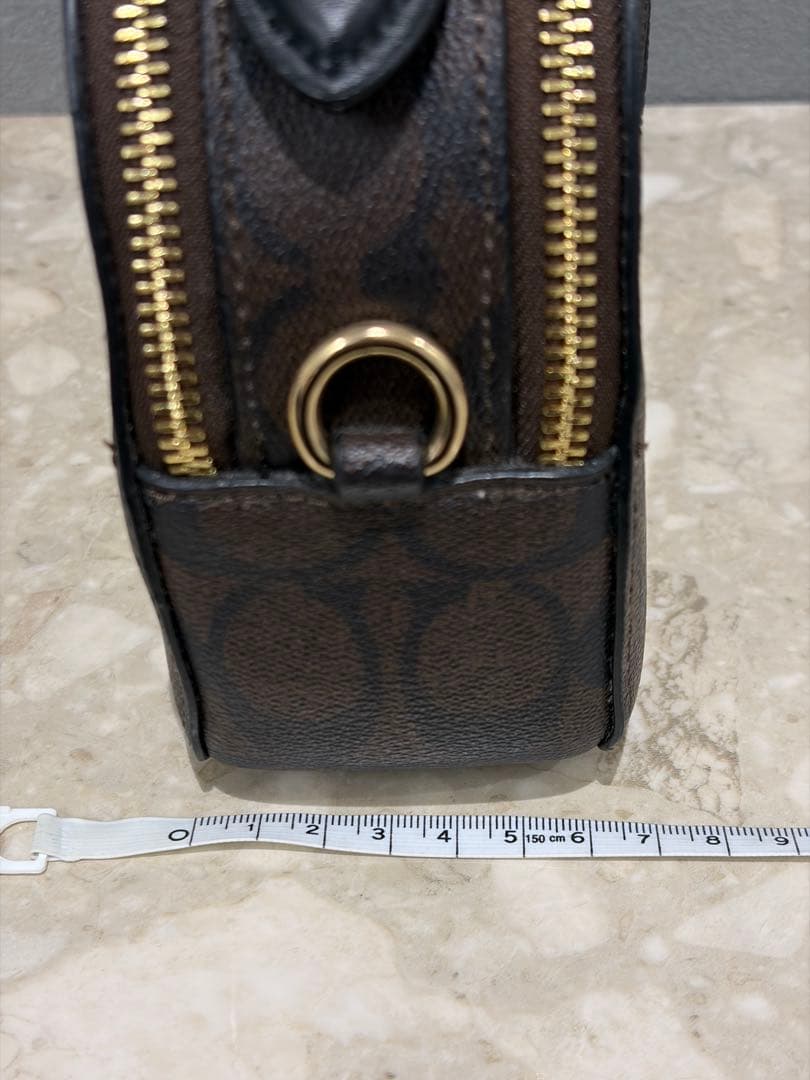 【美品】COACH シグネチャーダブルファスナー 2wayショルダーバッグ