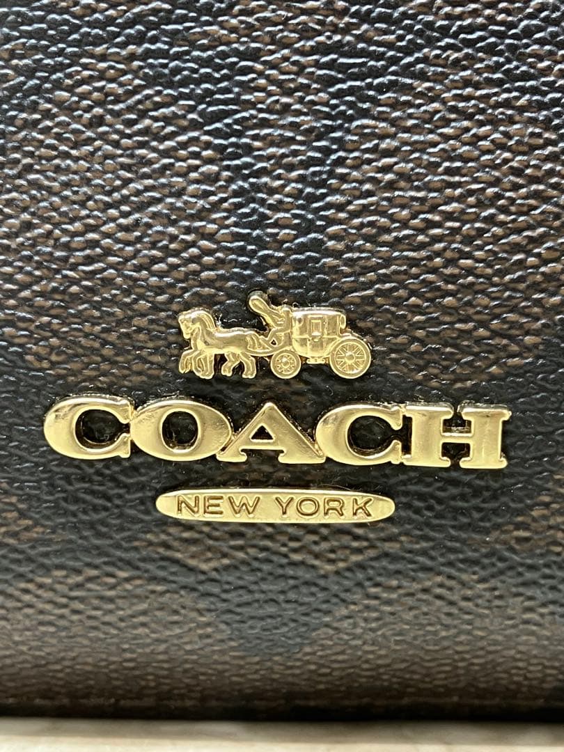 【美品】COACH シグネチャーダブルファスナー 2wayショルダーバッグ