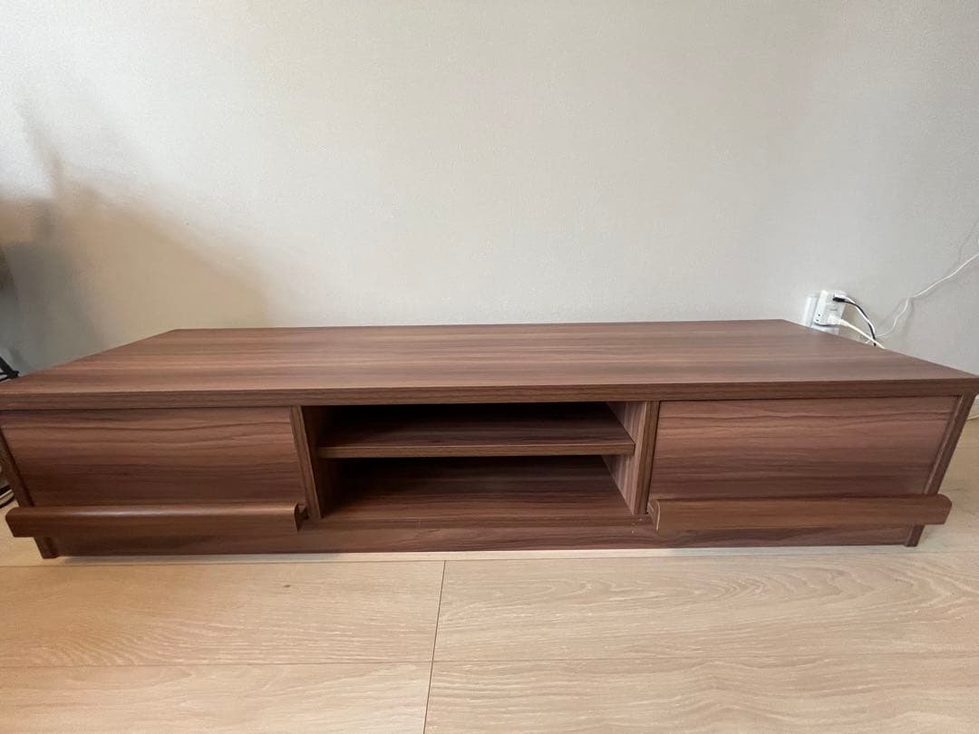 ブラウン木製テレビボード 引き出し付き