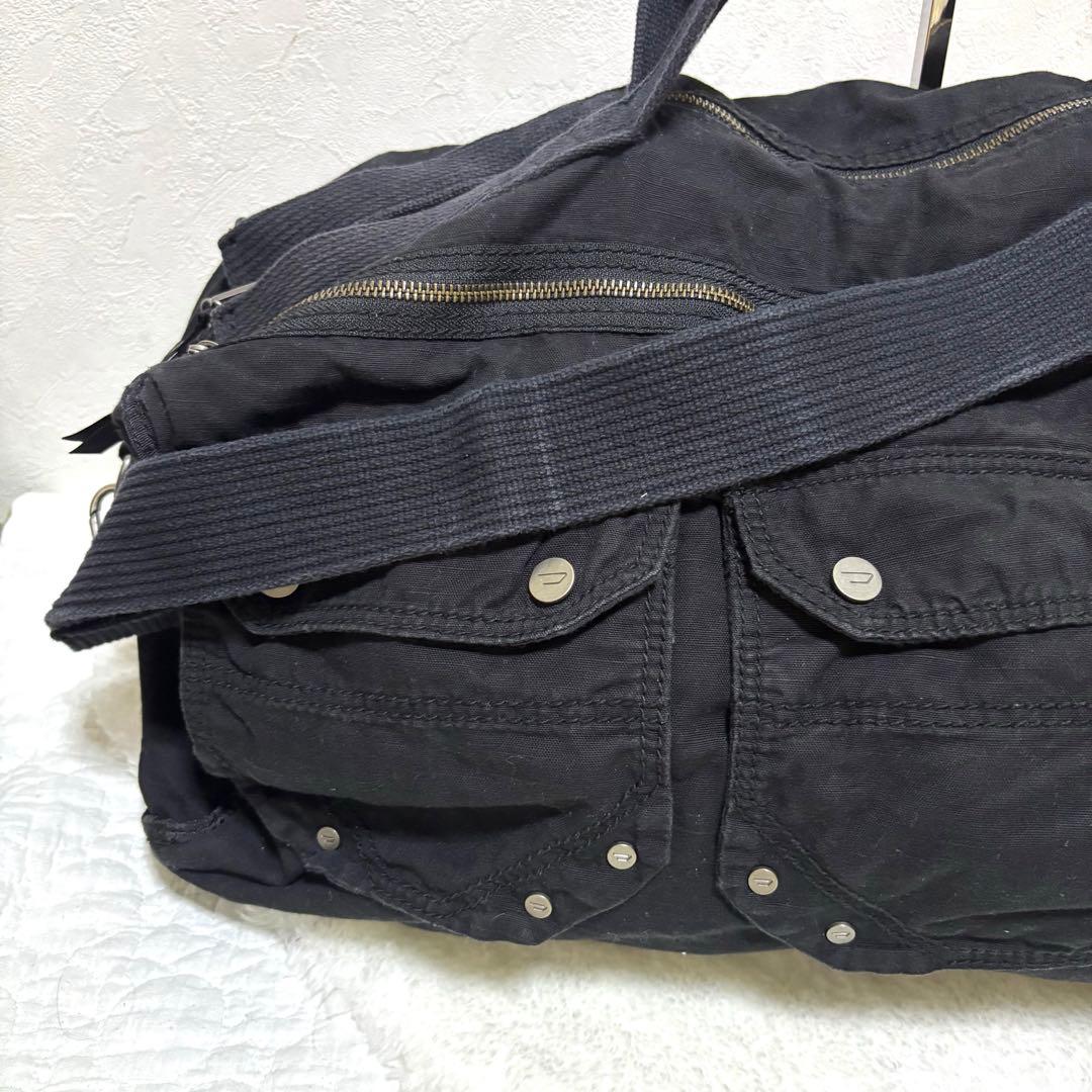 【極希少】ディーゼル　アーカイブメタルロゴ　ボストンバッグ　y2k 2層　大容量