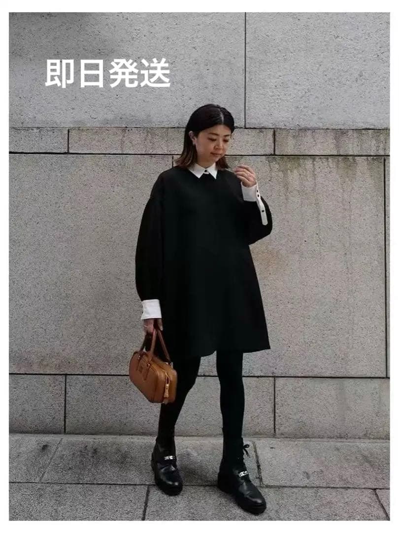 セール　即日発送　machatt マチャット　ダブルクロスバイカラードレス　黒