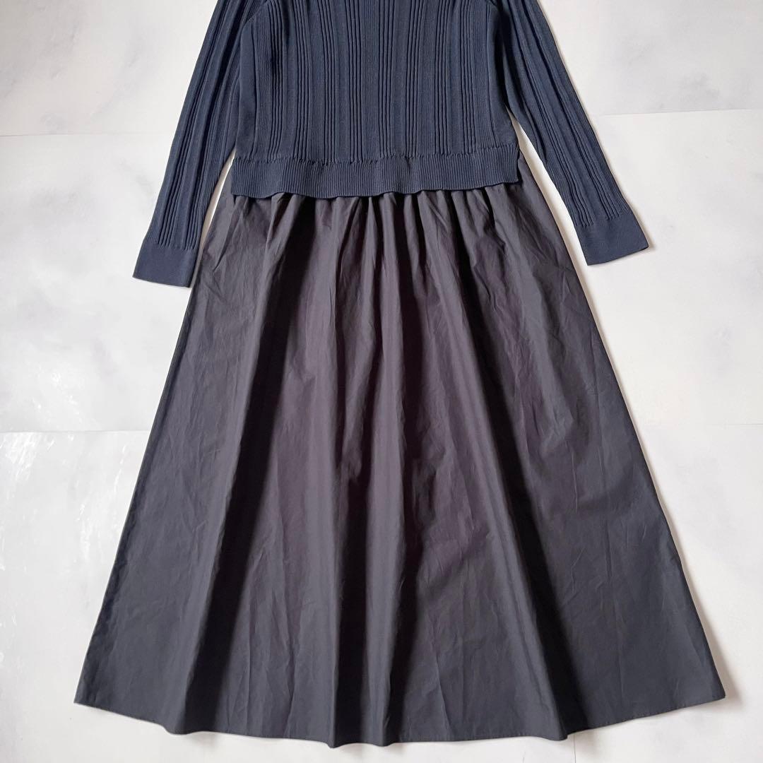 未使用✨ ダーマコレクション リブニットドッキングワンピース 大きいサイズ LL