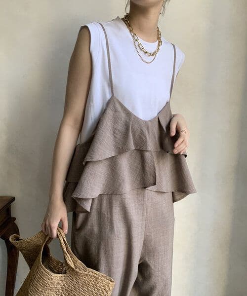 新品　タグ付　フリルビスチェキャミサロペット