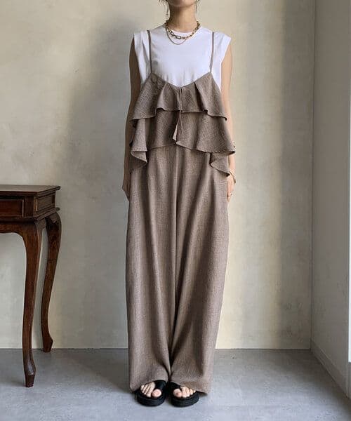 新品　タグ付　フリルビスチェキャミサロペット