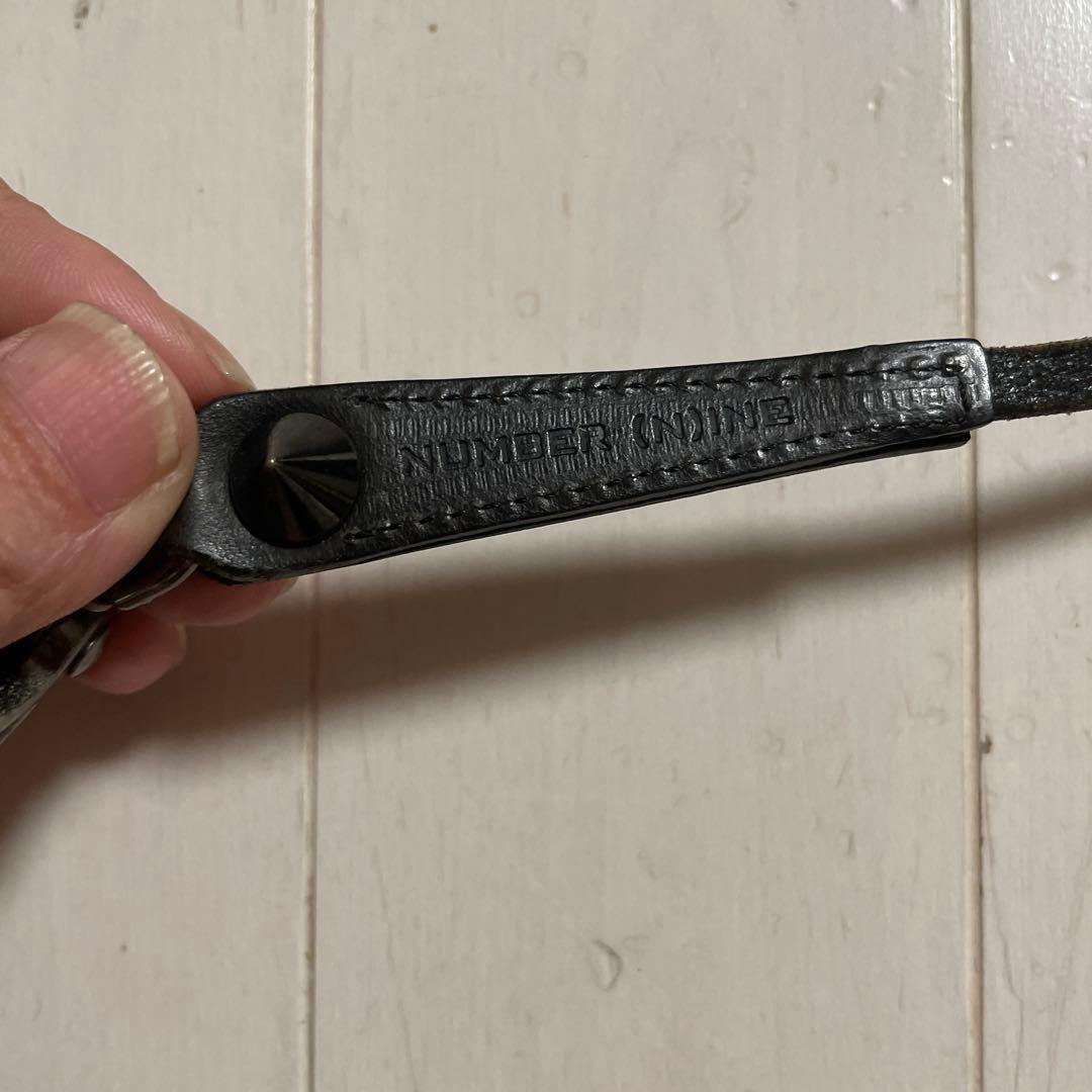 ぽ*ん様 ナンバーナイン レザー ブラック ウォレットチェーン スタッズ付き