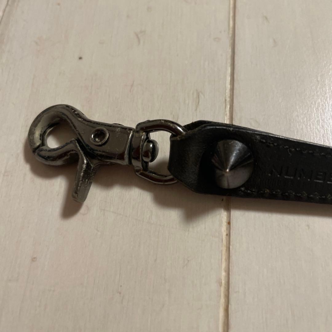 ぽ*ん様 ナンバーナイン レザー ブラック ウォレットチェーン スタッズ付き