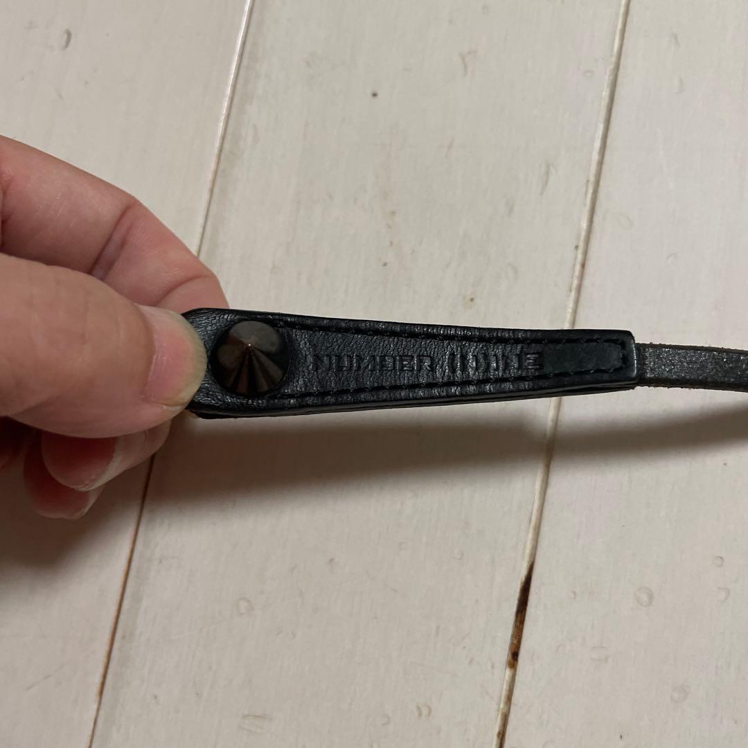 ぽ*ん様 ナンバーナイン レザー ブラック ウォレットチェーン スタッズ付き