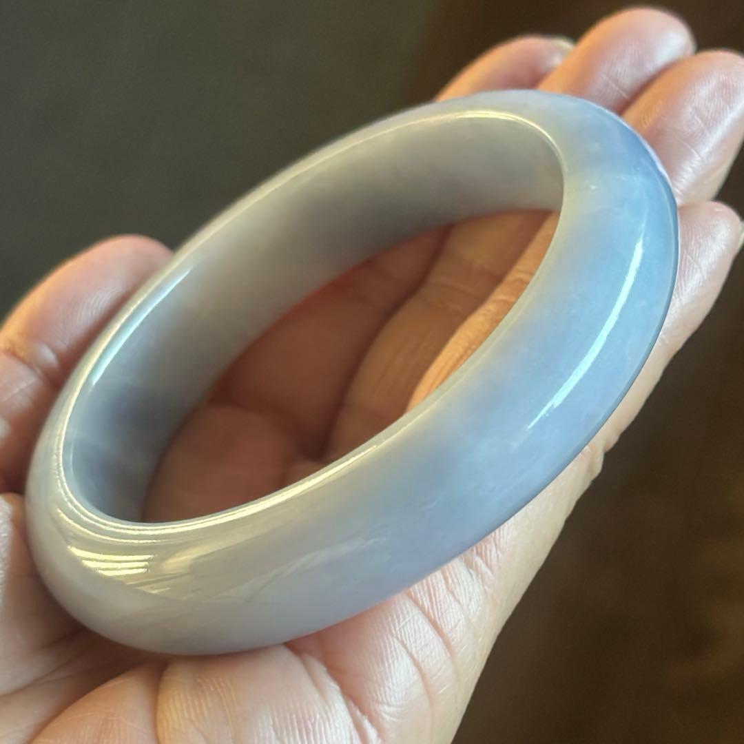 Alicia-shiva　ミャンマー産天然本翡翠A貨糯氷種紫色 バングル